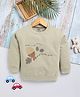 TOONYPORT Cotton Blend Knit Full Sleeves Fish and Leafs Printed Sweatshirt - Green