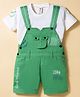 Dapper Dudes Typography Printed Dungaree With Half Sleeves Tee - Green