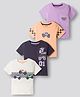 Bonfino 100% Cotton Half Sleeves T-Shirts With Car Print Pack Of 4 - Multicolor