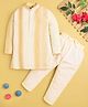 Jeet Ethnics Cotton Blend Knit Full Sleeves Thread Work Embroidered Kurta & Pyjama Set - Beige