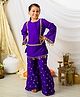 Fairies Forever Silk Woven Full Sleeves Gota Lace Embellished Top & Palazzo Set - Purple