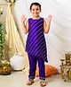 Fairies Forever Silk Woven Sleeveless Thread Work Embroidered Kurti & Pant Set - Purple
