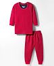 Bodycare Cotton Full Sleeves Pullover Thermal Inner Wear Set - Red