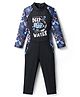 Bosky Swimwear Raglan Full Sleeves Sea Life Printed Body Suit - Black