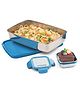 Signoraware Munch Mate Steel Lunch Box with Small Container Capacity 550 & 130 ml - Blue