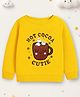 Trampoline Fleece Knit Full Sleeves Hot Cocoa Cutie Text Embroidered Sweatshirt - Yellow