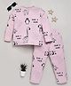 DEAR TO DAD Cotton Woven Full Sleeves Animal & Birds  Printed Coordinating Night Suit Set - Light Pink