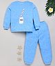 DEAR TO DAD Cotton Woven Full Sleeves Milk Printed Coordinating Night Suit Set - Blue