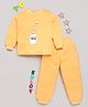 DEAR TO DAD Cotton Woven Full Sleeves Milk Printed Coordinating Night Suit Set - Orange