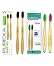PUREXA Combo Pack of 2 Kids Bamboo Toothbrush and Pack of 2 Orthodontic Bamboo Toothbrush