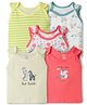 OHMS Single Jersey Knit Sleeveless Floral & Animal Printed Jhablas Pack of 5 - Multicolor