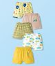 OHMS Single Jersey Knit Above Knee Length Striped Shorts with Jungle Theme Print Pack of 5 - Multicolor