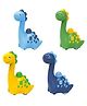 Crackles Press & Go Dinosaur Toy with Twistable Head  Cute Cartoon Push and Go Dino Car for Babies & Toddlers  Friction Powered Animal Mini Toy  Multicolor  Pack of 1