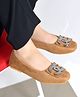 Shoetopia Abstract Applique Detailed Loafers  - Tan
