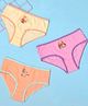 Yellow Bee Cotton Knit Pack Of 3 Disney Princesses Featuring Cinderella & Rapunzel Printed Panties - Multi Colour