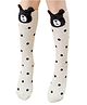 Neska Moda Cotton Elastane Knit Animal & Polka Dots Designed Socks - Grey