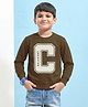 Kiwi Fleece Knit Full Sleeves C Text Printed Sweatshirt - Brown