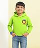 Kiwi Fleece Knit Full Sleeves  Lion Printed Hooded Sweatshirt - Neon Green