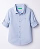 UCB Cotton Woven Full Sleeves Solid Colour Shirt - Blue