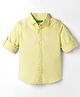 UCB Cotton Woven Full Sleeves Solid Colour Shirt - Yellow