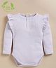 Cot & Candy Organic Cotton Knit Full Sleeves Frill Detailed Onesie - Lavender