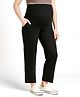 Bella Mama Cotton Elastane Knit Full Length High Coverage Solid Pant - Black