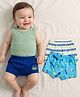 Babyoye Elastane Knit Briefs Striped & Skateboard Print Pack of 3 - Blue & White