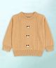 Kidbea Cotton Blend Knit  Full Sleeves Cable Knit Embroidered Sweater - Beige