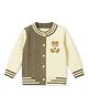 Kidbea Fleece Knit Full Sleeves Teddy Bear Patch Detailed Winter Sweater - Grey