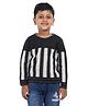 JoE Hazel Knit Full Sleeves Striped Sweater - Black
