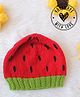 Woonie Hand Knitted Watermelon Designed Beanie - Red - Circumference 27.5 Cms