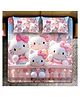 BhaiJi Bedsheets 220TC Glace Cotton Bed Sheet Double Bed With 2 Pillow Covers Full HD Digital Prints - Hello Kitty