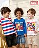 Babyhug Marvel Single Jersey Knit Full Sleeves T-Shirts with Avengers Graphic & Stripes Pack of 3 - Multicolor
