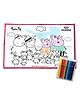 Wembley Toys Peppa Pig Coloring Doodle Mat with Durable Reusable & Educational with 12 Markers - Multicolor