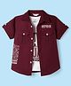 Smarty Boys Cotton Knit Half Sleeves Shirt With Text Printed T-Shirt - Maroon