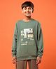 Technosport Knit Half Sleeves Pickle Ball Theme Printed Light Winter Sweatshirt - Green