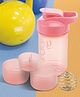 Nayasa Cross Fit 630 ml Plastic Gym Shaker 2 Compartments Leakproof, Pink