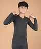 DOLLAR Cotton Blend Knit Full Sleeves Solid Thermal Vest - Black