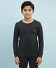 DOLLAR Fleece Knit Full Sleeves Brand Name Printed  Thermal Vest - Black