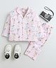 The Magic Wand Cotton Woven Full Sleeves Lemonade & Ice Cream Printed Coordinating Night Suit Set - Pink