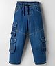 Olio Kids Full Length Solid Color Cut & Sew Denim Jeans - Navy Blue