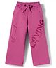 Olio Kids Knitted Full Length Flared Lounge Pant With Text Print - Purple