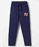 Olio Kids Knitted Full Length Lounge Pant with Text Print - Navy Blue