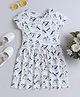 BABY NATION Cotton Knit Half Sleeves Penguin Printed Dress - White