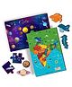 BitFeex Solar System and India Map Jigsaw Puzzle for Kids 2 Combo Educational Wooden Puzzle Board Learning Geography and Space Concepts Durable & Colorful Montessori Puzzle Toy for Boys & Girls Age 3+