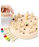 NEGOCIO Wooden Memory Matching Game Montessori Color Recognition Board Game with Dice Educational Toy for Toddlers and Preschoolers Pack of 1- Color May Vary