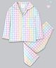 Fancy Fluff Cotton Woven Full Sleeves Checked Coordinating Night Suit Set - Multi Colour