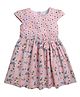 Funshine Cotton Woven Cap Sleeves Polka Dots & Floral Printed Dress - Peach