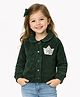 Sportking Knit Full Sleeves Crown Designed Sequins Embellished Light Winter Shacket - Green