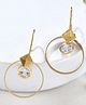 JEWELS NEST Gold-Tone Hoop Earrings with Square Crystal Detailing- 20g